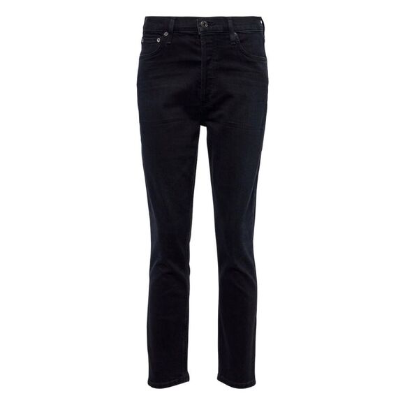 Agolde NWT Nico High Rise Black Slim Fit Cropped Denim Jeans - Picture 1 of 13